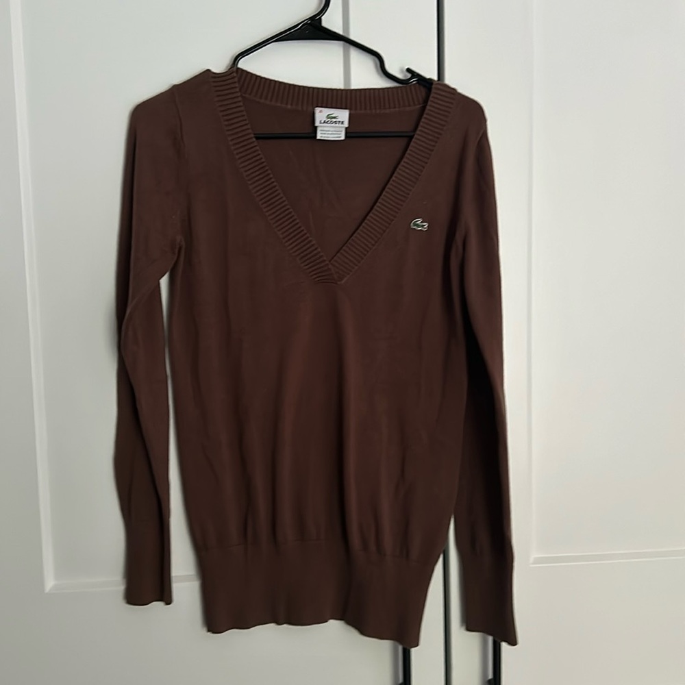 Like New Lacoste V neck cotton sweater